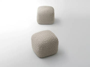 DUVÉ - Square linen garden pouf by Paola Lenti - view 2
